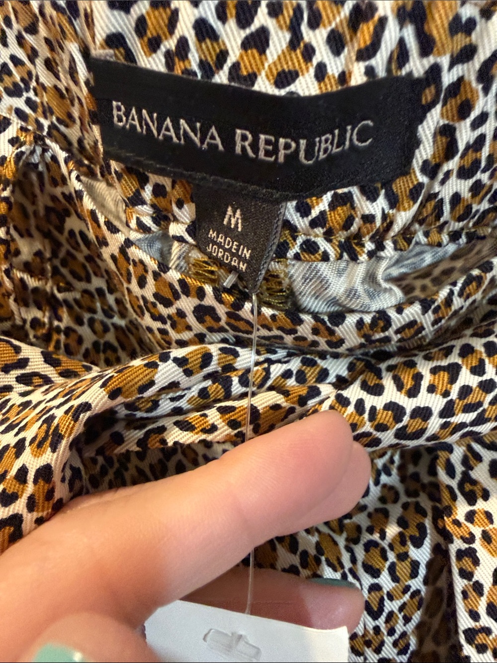 Banana Republic "NEW" Leopard Print Tie Waist Tencel Jogger Utility Pants Medium - Picture 4 of 6